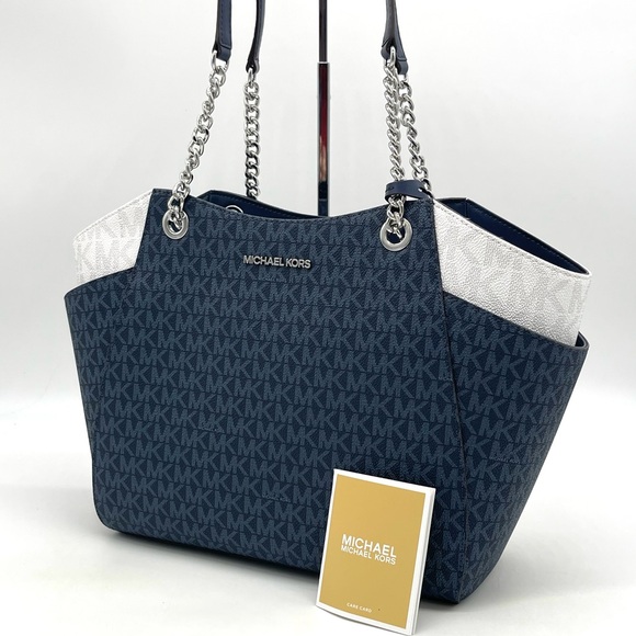 Michael Kors Large Chain Shoulder Tote Bag - Picture 1 of 9